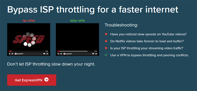 Avoid bandwidth throttling with ExpressVPN