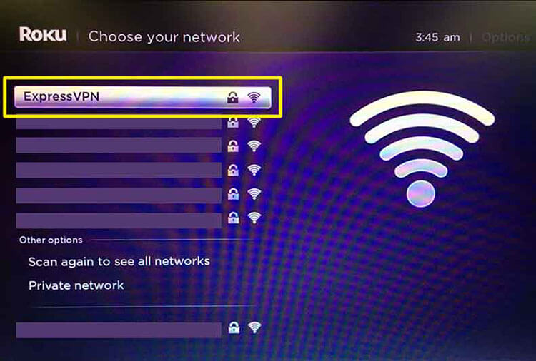 Connection to ExpressVPN on Roku