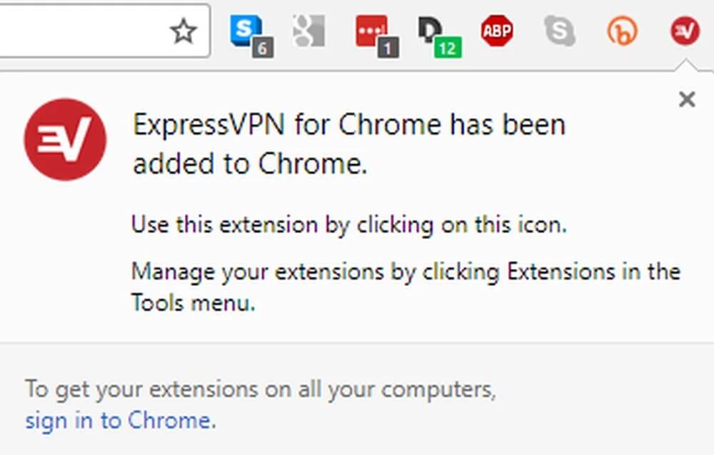 ExpressVPN Chrome Installation Completed