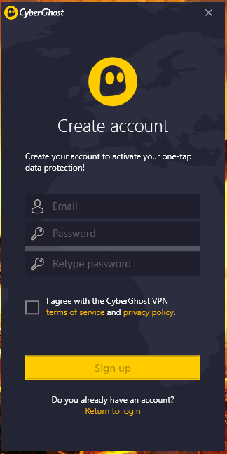 cyberghost vpn login