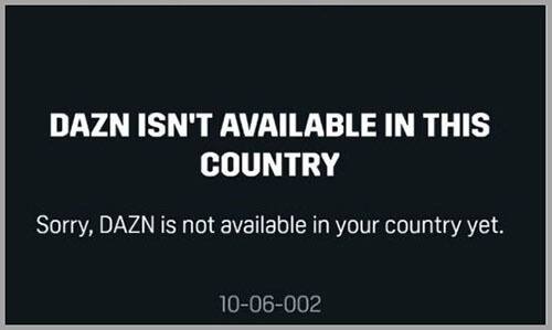 DAZN not available in your country