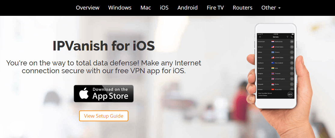 IPVanish iPhone