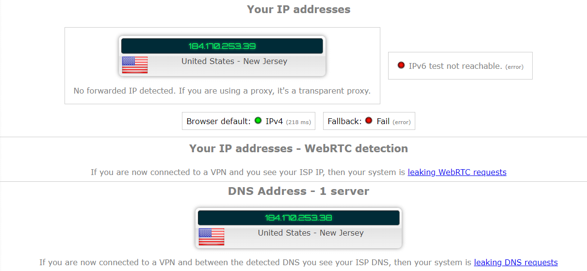 NordVPN Leak Test