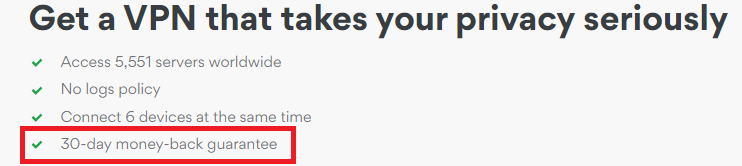 NordVPN Money Back Guarantee