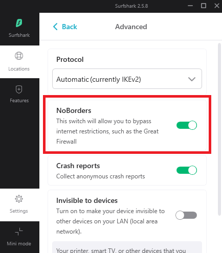 Surfshark NoBorders