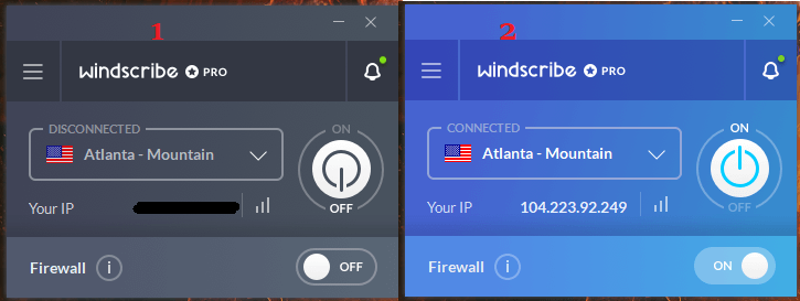 Windscribe Windows Connected