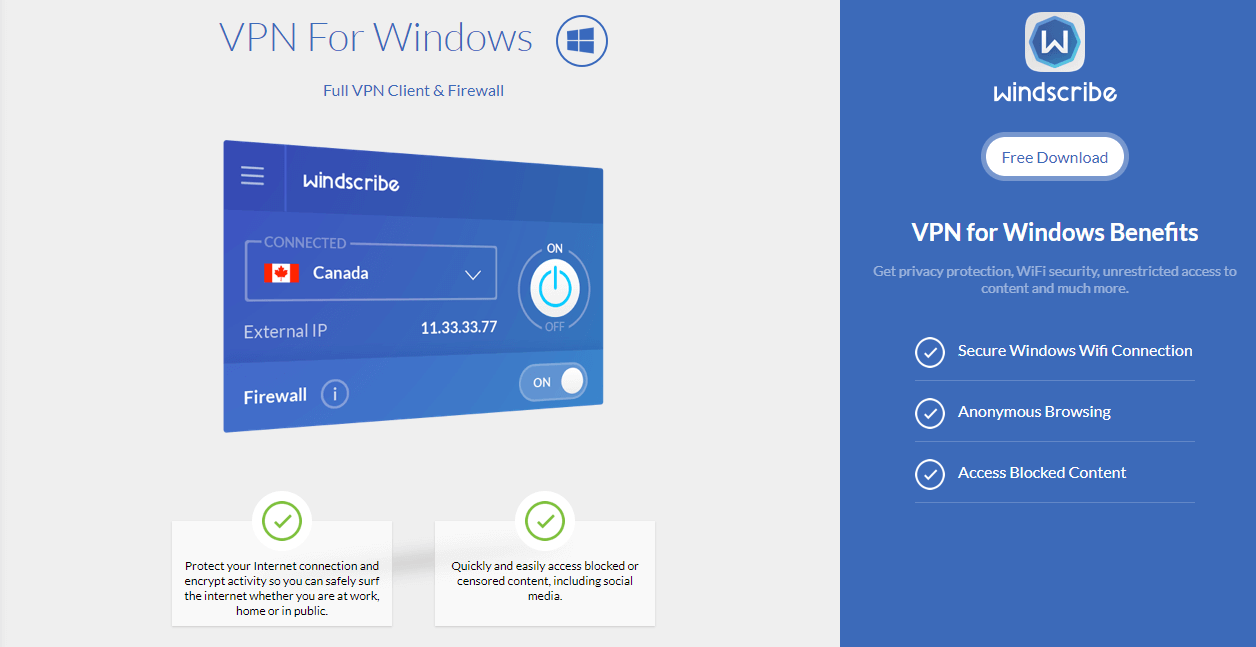 Windscribe Windows