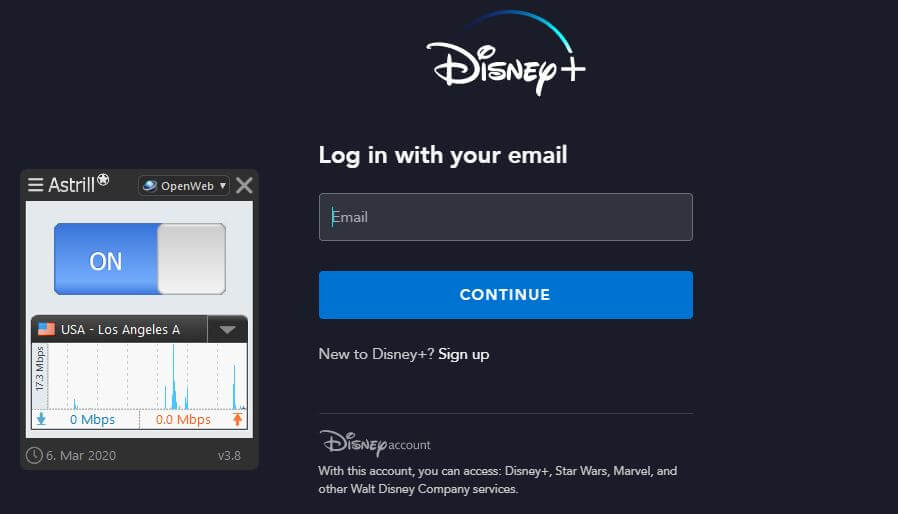 Astrill VPN Disney+