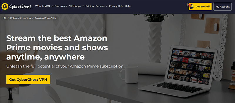CyberGhost with Amazon Prime Video