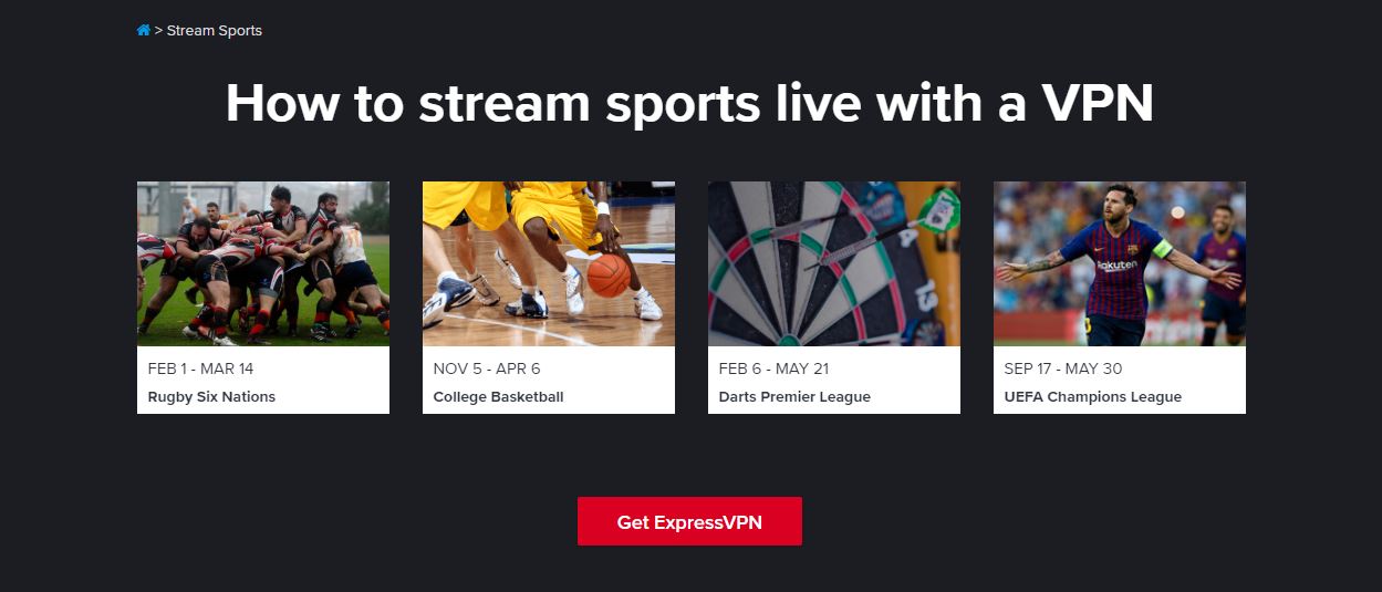 ExpressVPN Sports