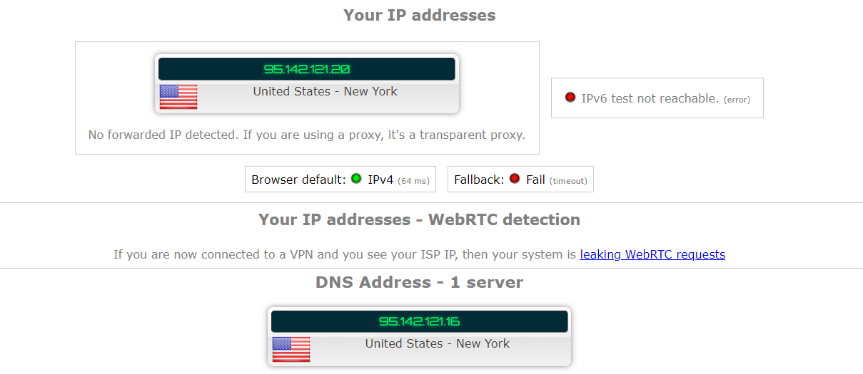 HMA IP Leak Test