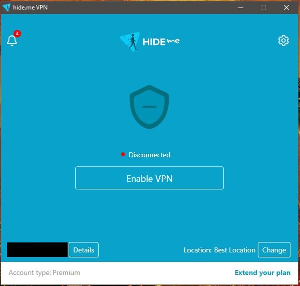 Hide.me Windows App Disconnected