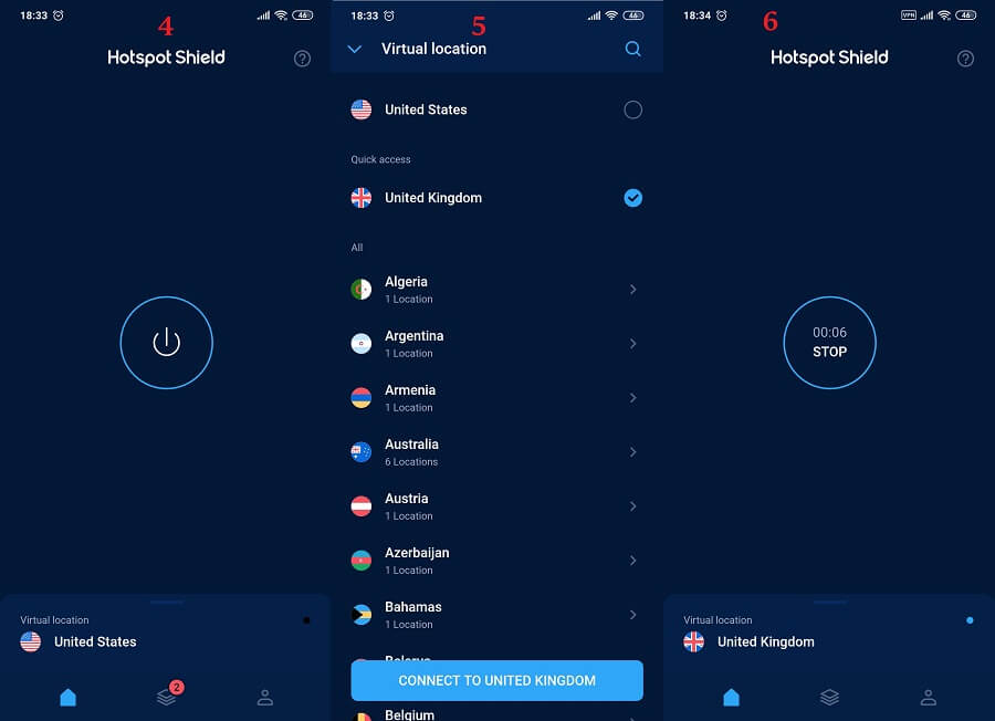 Hotspot Shield Android 4, 5, 6