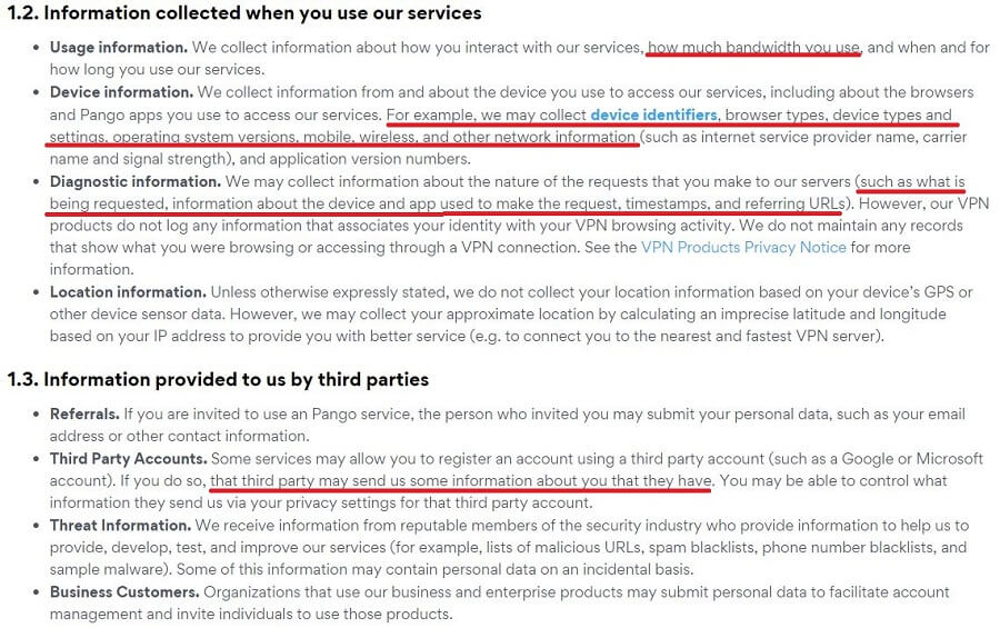 Hotspot Shield privacy policy