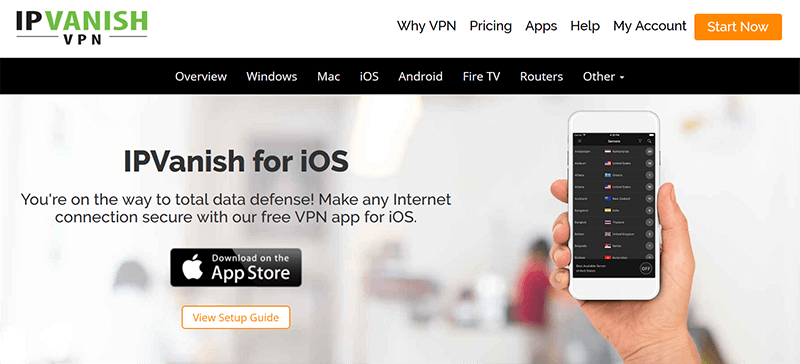 IPVanish iOS and iPad