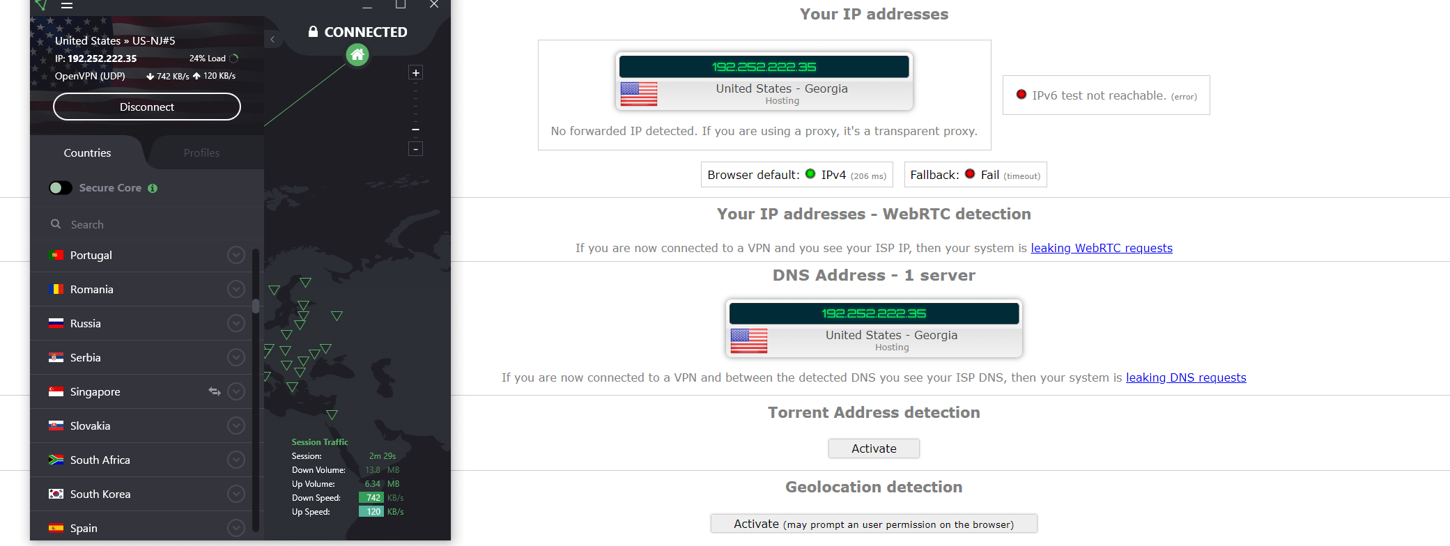 ProtonVPN IP Leak Test