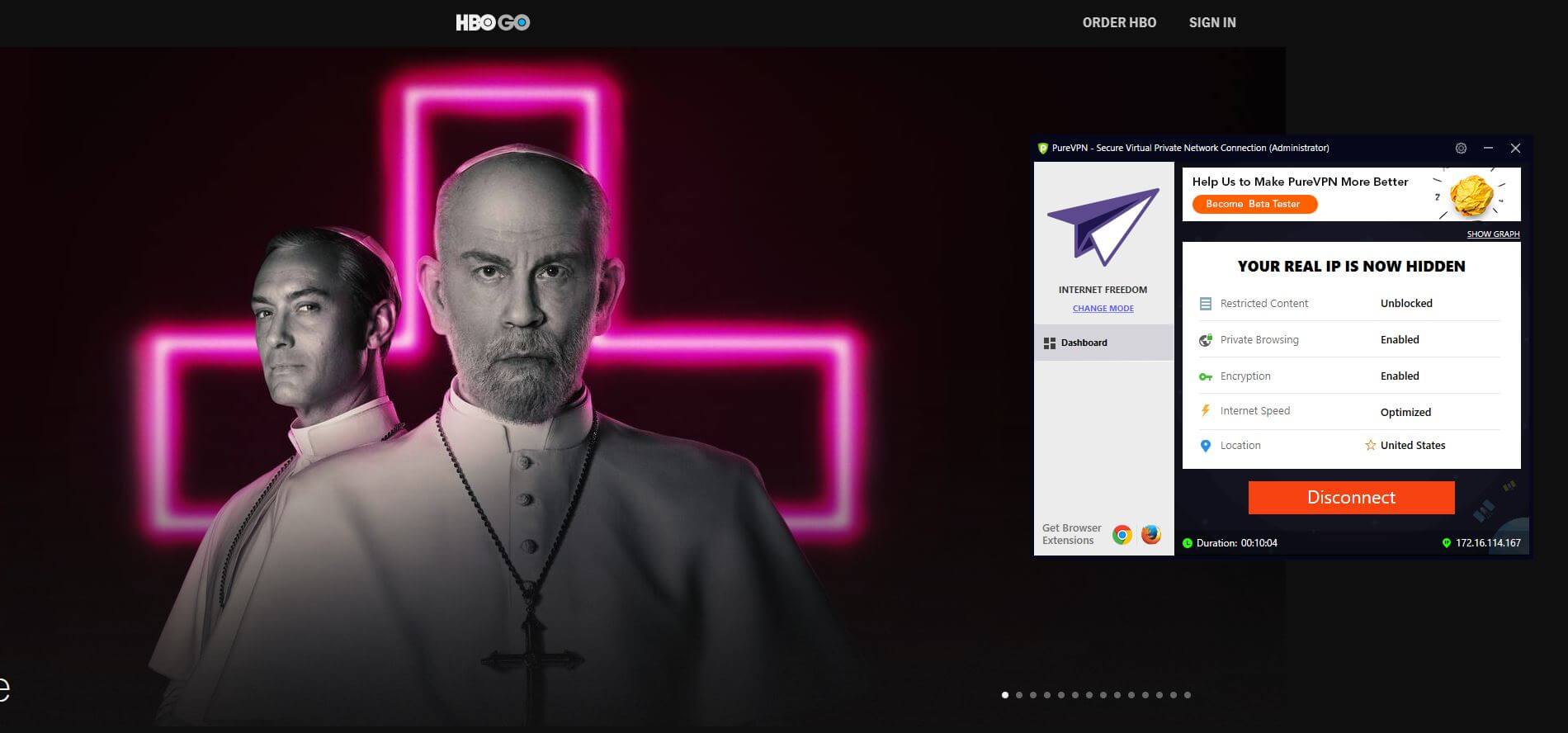 PureVPN HBO GO