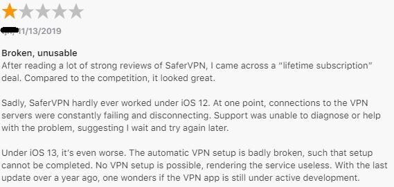 SaferVPN Apple Store