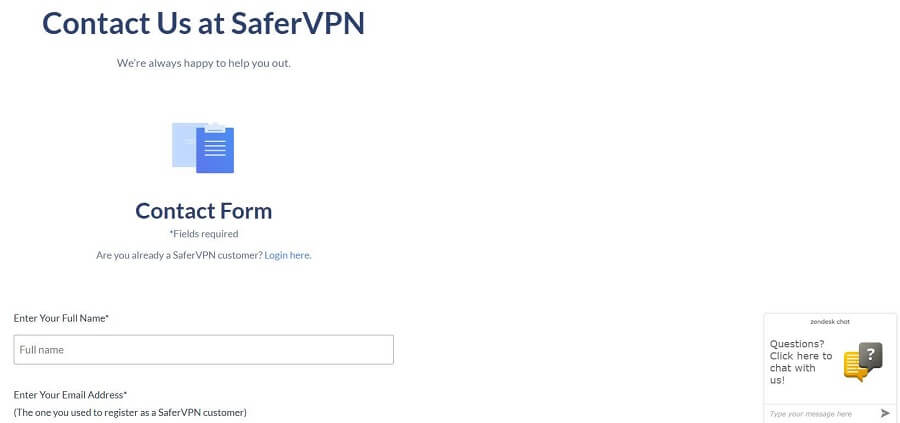 SaferVPN Contact