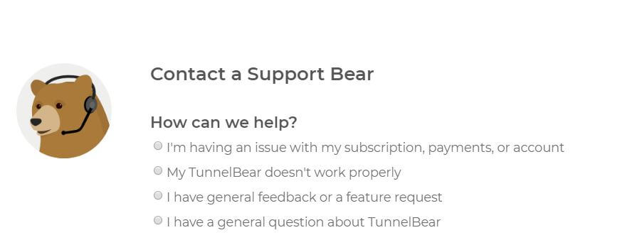 TunnelBear Contact