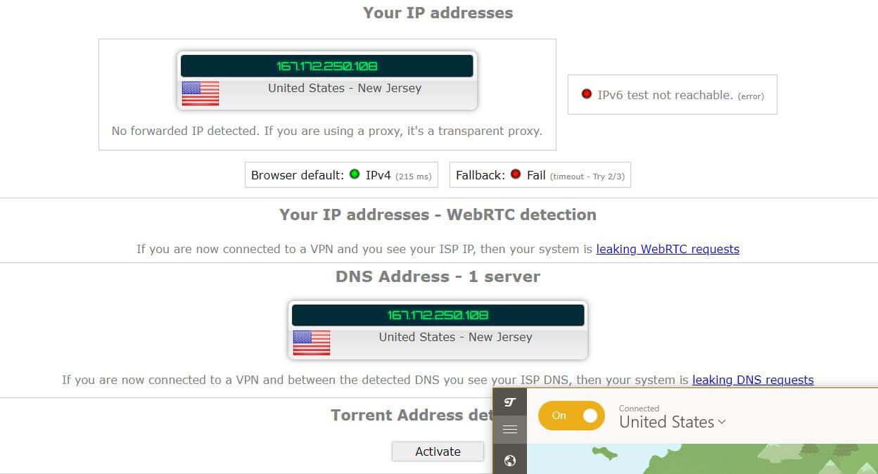 TunnelBear IP Leak Test