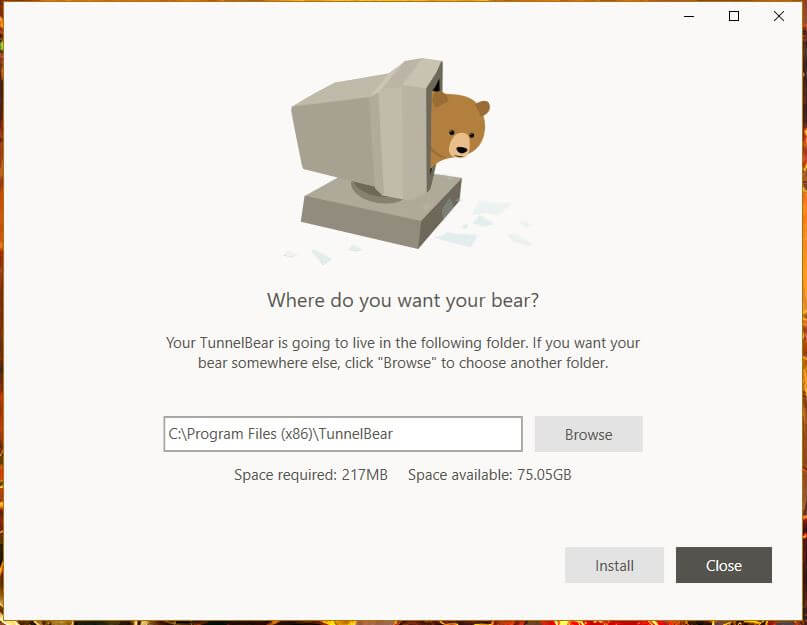 TunnelBear Windows Setup 1