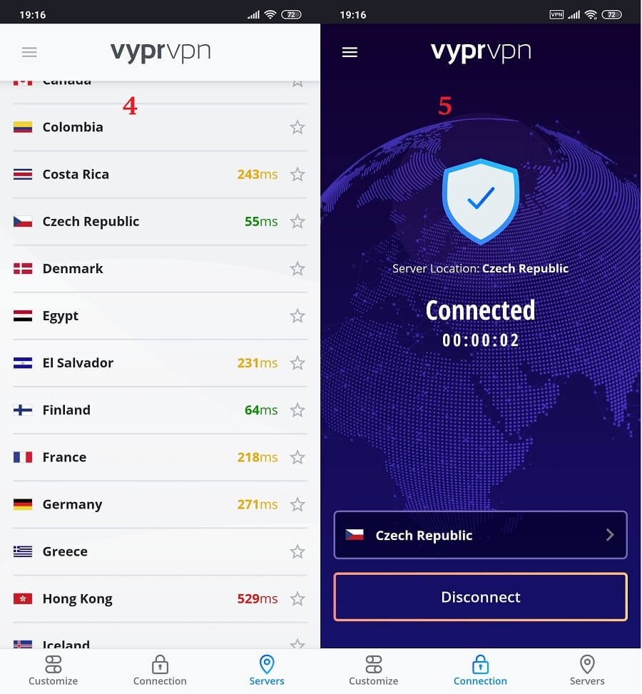 VyprVPN Android 4, 5