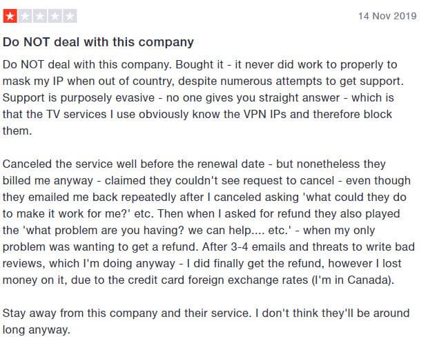 VyprVPN Trustpilot