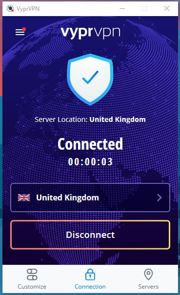VyprVPN Windows Connected