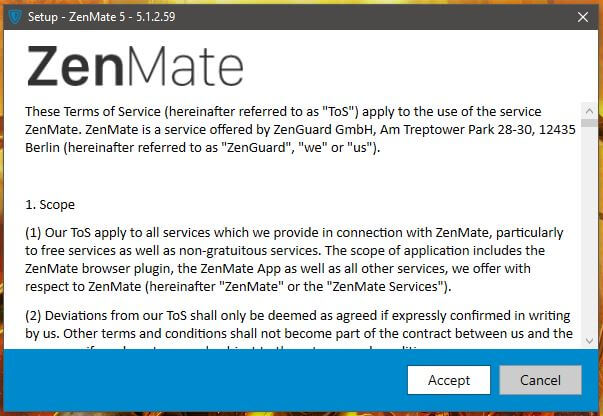 ZenMate Windows Setup 1