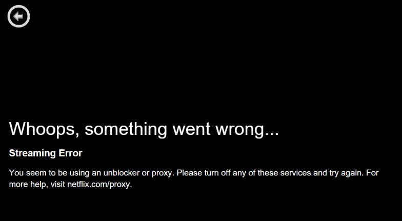 Netflix Error Message