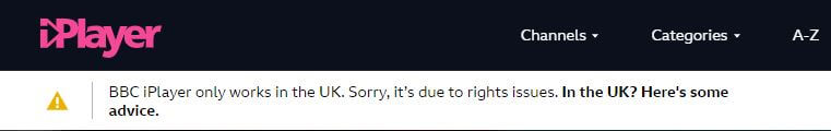 BBC iPlayer Error