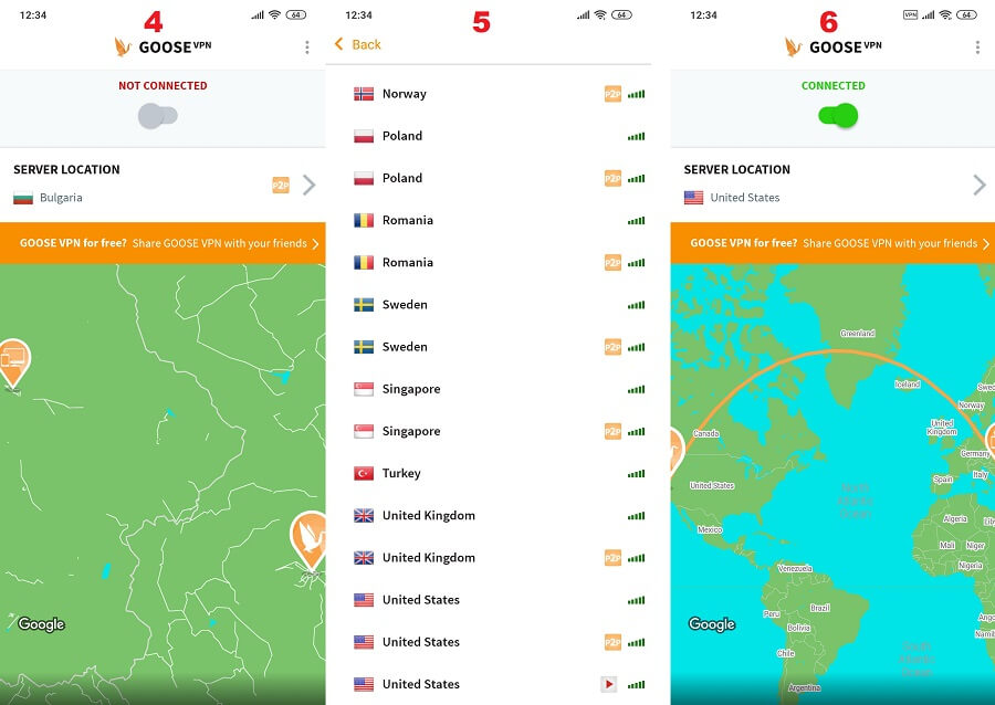 Goose VPN Android 4, 5, 6