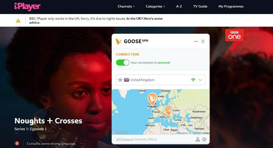 Goose VPN BBC iPlayer