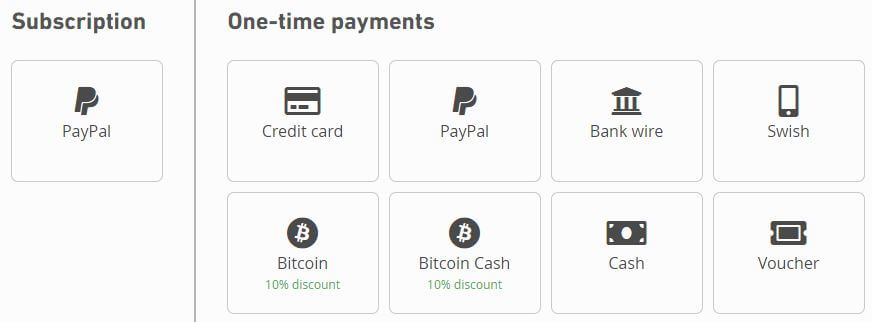 Mullvad Payment Methods