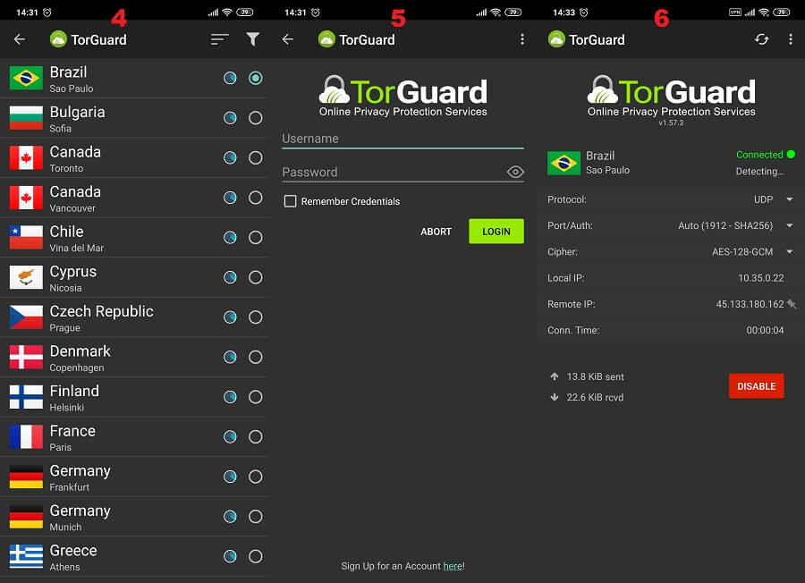TorGuard Android 4, 5, 6