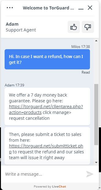 TorGuard Refund