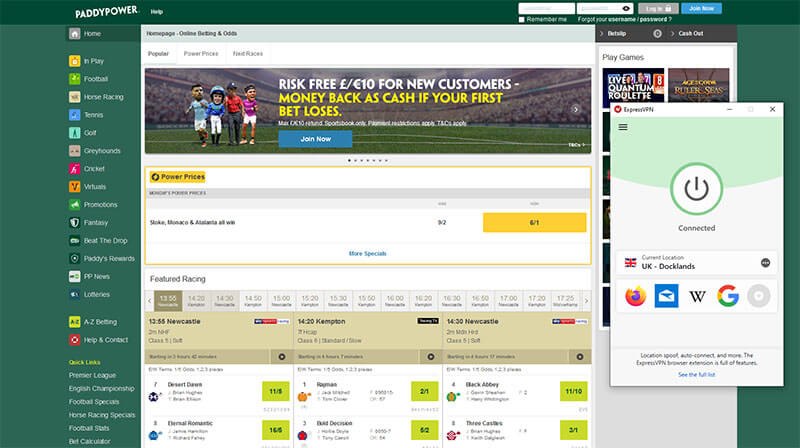 Unblock Paddy Power with ExpressVPN