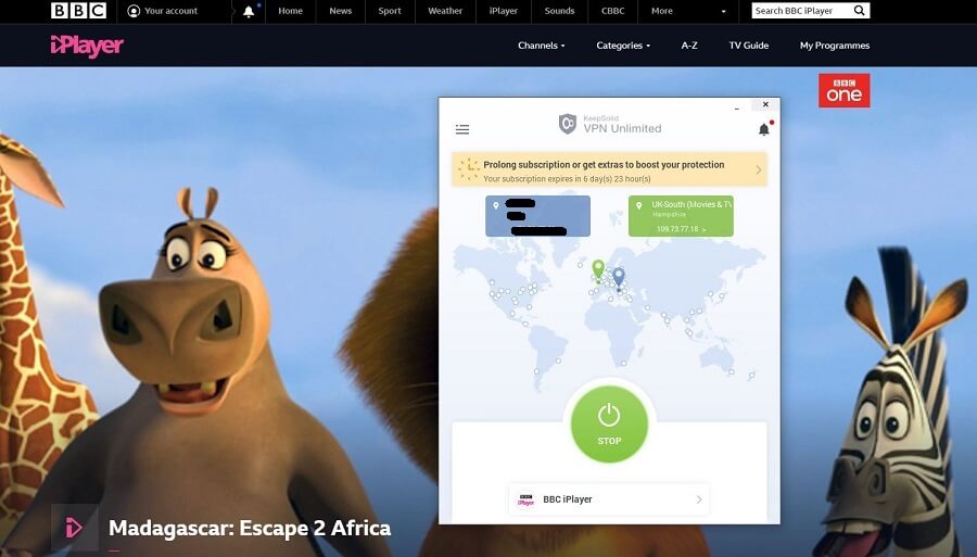 VPN Unlimited BBC iPlayer Test