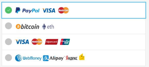 VPNarea Payment Methods