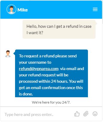 VPNarea Refund