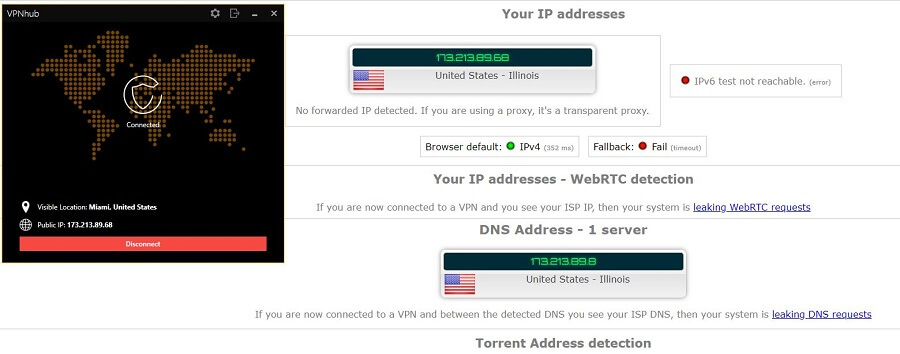 VPNhub IP Leak Test
