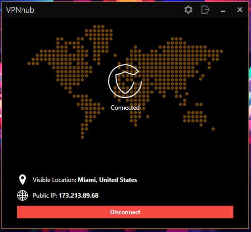 VPNhub Windows Connected