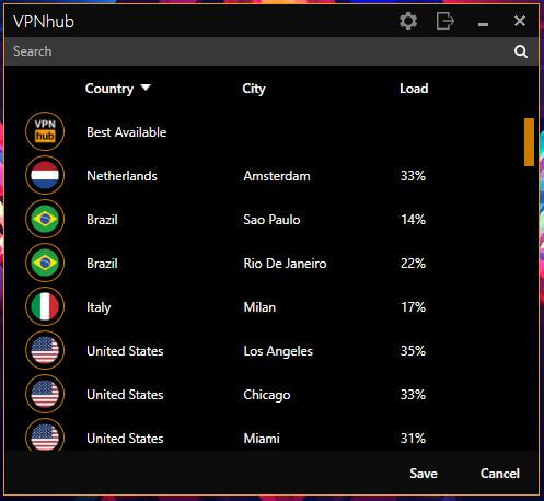 VPNhub Windows Server List