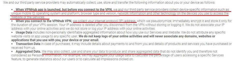 VPNhub Zero Log Policy