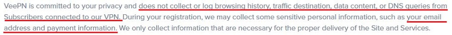 VeePN Zero Log Policy 1