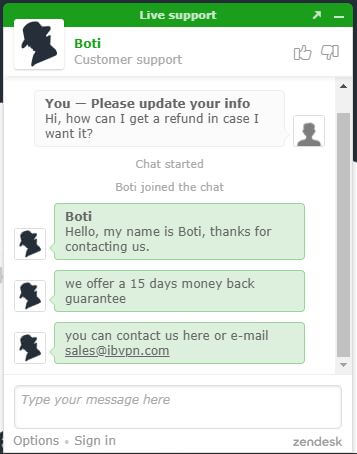 ibVPN Refund