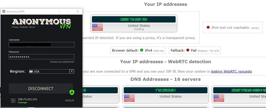 Anonymous VPN IP Leak Test