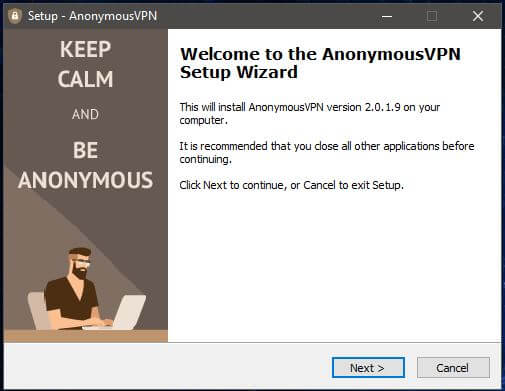 Anonymous VPN Windows Setup 1