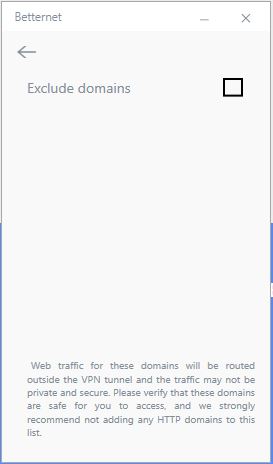 Betternet Exclude Domains